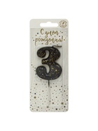 Свеча в торт «Черные брызги», цифра 3  (артикул 10981671)  большой выбор товаров оптом и в розницу по низким ценам с доставкой