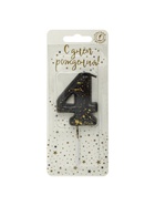 Свеча в торт «Черные брызги», цифра 4  (артикул 10981672)  большой выбор товаров оптом и в розницу по низким ценам с доставкой