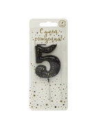 Свеча в торт «Черные брызги», цифра 5  (артикул 10981673)  большой выбор товаров оптом и в розницу по низким ценам с доставкой