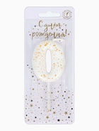 Свеча в торт «Белые брызги», цифра 0  (артикул 10981678)  большой выбор товаров оптом и в розницу по низким ценам с доставкой