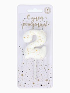 Свеча в торт «Белые брызги», цифра 2  (артикул 10981681)  большой выбор товаров оптом и в розницу по низким ценам с доставкой