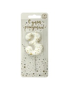 Свеча в торт «Белые брызги», цифра 3  (артикул 10981682)  большой выбор товаров оптом и в розницу по низким ценам с доставкой