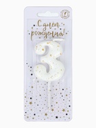 Свеча в торт «Белые брызги», цифра 3  (артикул 10981682)  большой выбор товаров оптом и в розницу по низким ценам с доставкой