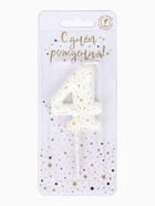 Свеча в торт «Белые брызги», цифра 4  (артикул 10981683)  большой выбор товаров оптом и в розницу по низким ценам с доставкой