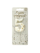 Свеча в торт «Белые брызги», цифра 5  (артикул 10981684)  большой выбор товаров оптом и в розницу по низким ценам с доставкой