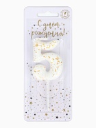 Свеча в торт «Белые брызги», цифра 5  (артикул 10981684)  большой выбор товаров оптом и в розницу по низким ценам с доставкой