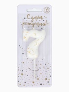 Свеча в торт «Белые брызги», цифра 7  (артикул 10981686)  большой выбор товаров оптом и в розницу по низким ценам с доставкой