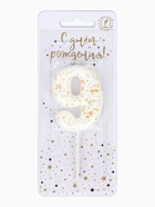 Свеча в торт «Белые брызги», цифра 9  (артикул 10981688)  большой выбор товаров оптом и в розницу по низким ценам с доставкой