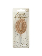 Свеча в торт на шпажке «Жемчужная», цифра 0, шампань  (артикул 10981689)  большой выбор товаров оптом и в розницу по низким ценам с доставкой