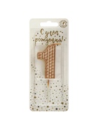 Свеча в торт на шпажке «Жемчужная», цифра 1, шампань  (артикул 10981691)  большой выбор товаров оптом и в розницу по низким ценам с доставкой