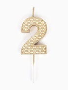 Свеча в торт на шпажке «Жемчужная», цифра 2, шампань - Фото 3