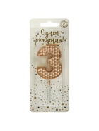 Свеча в торт на шпажке «Жемчужная», цифра 3, шампань  (артикул 10981693)  большой выбор товаров оптом и в розницу по низким ценам с доставкой