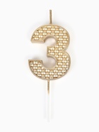 Свеча в торт на шпажке «Жемчужная», цифра 3, шампань  (артикул 10981693)  большой выбор товаров оптом и в розницу по низким ценам с доставкой