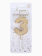 Свеча в торт на шпажке «Жемчужная», цифра 3, шампань  (артикул 10981693)  большой выбор товаров оптом и в розницу по низким ценам с доставкой