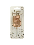 Свеча в торт на шпажке «Жемчужная», цифра 5, шампань  (артикул 10981695)  большой выбор товаров оптом и в розницу по низким ценам с доставкой