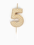 Свеча в торт на шпажке «Жемчужная», цифра 5, шампань - Фото 3