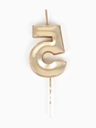 Свеча в торт на шпажке «Жемчужная», цифра 5, шампань - Фото 4