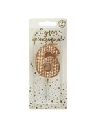 Свеча в торт на шпажке «Жемчужная», цифра 6, шампань  (артикул 10981696)  большой выбор товаров оптом и в розницу по низким ценам с доставкой