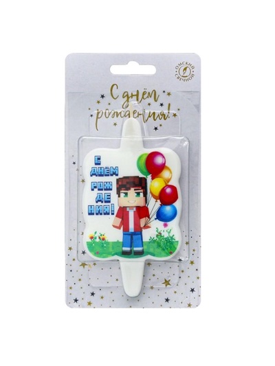 Свеча в торт «С днем рождения»