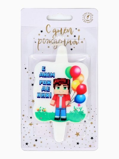 Свеча в торт «С днем рождения»
