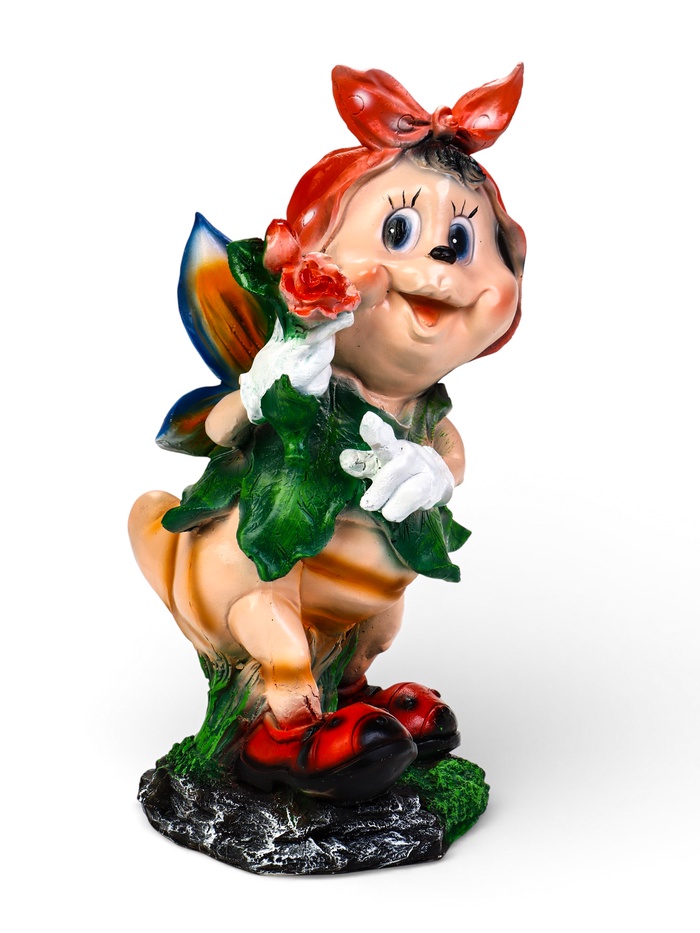 Садовая фигура из полистоуна «Пчёлка в платке», 25×26×50 см - Фото 1