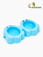 Миска двойная «Приведение», 2×160 мл, пластик, голубая - фото 68979558