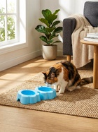 Миска двойная «Приведение», 2×160 мл, пластик, голубая 10951523