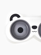 Миска двойная «Панда», 2×160 мл, пластик, белая, серая - фото 68979567