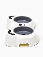 Миска двойная «Панда», 2×160 мл, пластик, белая, серая - фото 68979570