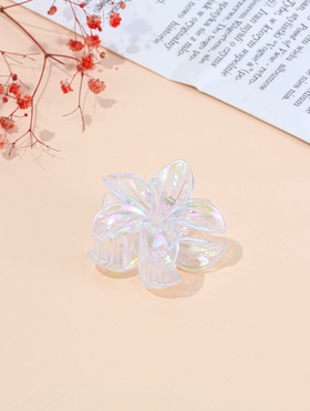 Крабик для волос «Бриса», 6 см, прозрачный перламутр (комплект 12 шт)