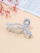 Крабик для волос «Хилман», бант, 11 см, серебро - Фото 2