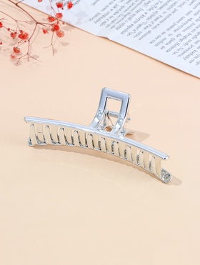 Крабик для волос «Хилман», классик, 11 см, серебро (комплект 12 шт)