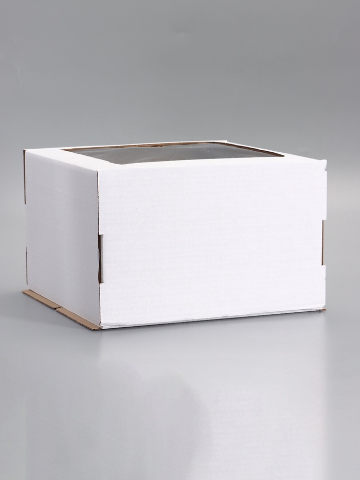 Коробка для торта, кондитерская, белая, с окном 30×30×19 см Набор 5 шт.