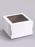 Коробка для торта, кондитерская, белая, с окном 30×30×19 см Набор 5 шт.  (артикул 10955042)  большой выбор товаров оптом и в розницу по низким ценам с доставкой