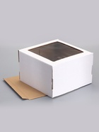 Коробка для торта, кондитерская, белая, с окном 30×30×19 см Набор 5 шт.  (артикул 10955042)  большой выбор товаров оптом и в розницу по низким ценам с доставкой