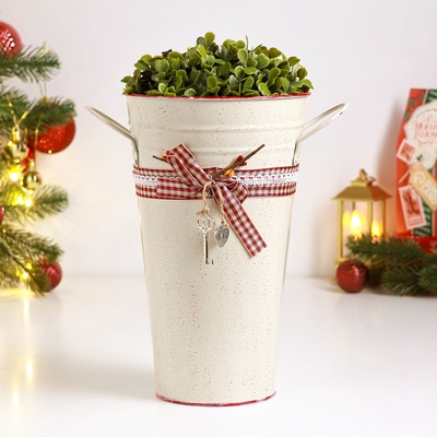 УЦЕНКА Кашпо - ваза «Ведерко Рустад» бежевая, 15×15×25 см