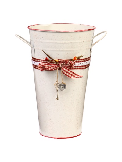 УЦЕНКА Кашпо - ваза «Ведерко Рустад» бежевая, 15×15×25 см