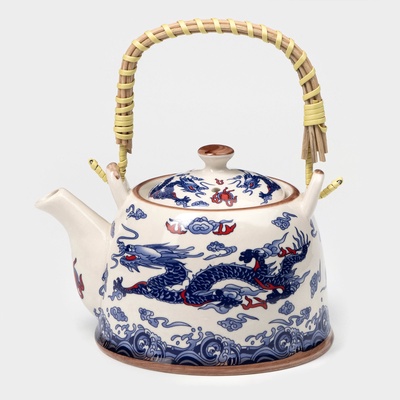 УЦЕНКА Чайник заварочный с металл ситом «Синий дракон» 900 мл