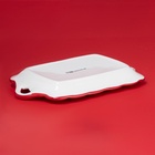 УЦЕНКА Блюдо сервировочное новогодняя Доляна «Сани Деда Мороза», 23.5×14×2.2 см, доломит, белое 10988518