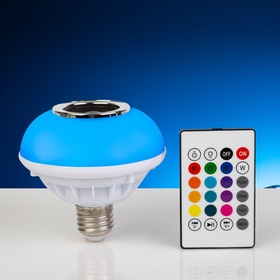 {{photo.Alt || photo.Description || 'УЦЕНКА Лампа Световая тарелка, d=10 см, 220V, 4 режима, пульт, музыка, цоколь Е27, RGB'}}