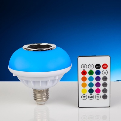 УЦЕНКА Лампа Световая тарелка, d=10 см, 220V, 4 режима, пульт, музыка, цоколь Е27, RGB