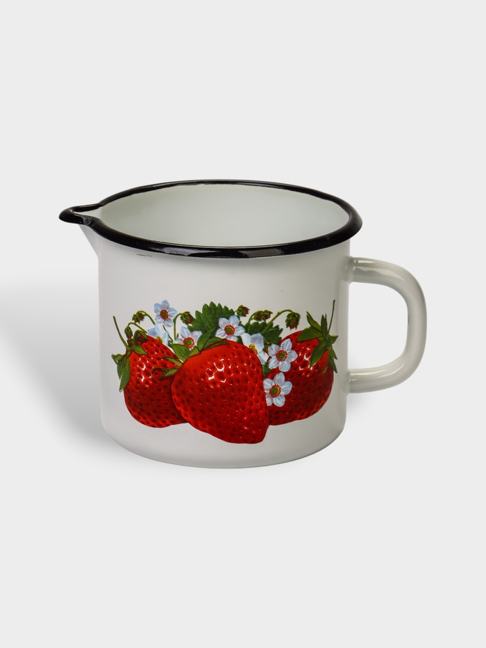 УЦЕНКА Кружка эмалированная, 1 л, с носиком, белая - Фото 1