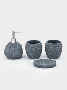 Набор для ванной «Плетение», 4 предмета, дозатор, 2 стакана, мыльница, серый  (артикул 10952239)  большой выбор товаров оптом и в розницу по низким ценам с доставкой