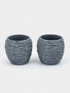 Набор для ванной «Плетение», 4 предмета, дозатор, 2 стакана, мыльница, серый - фото 809492697