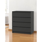 УЦЕНКА Комод с 4 ящиками Мадера, 800×420×1000, Графит - Фото 3