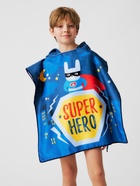 Полотенце - пончо детское махровое LoveLife Super Hero, 60×120 см, 300 г/м², синее - Фото 1