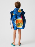 Полотенце - пончо детское махровое LoveLife Super Hero, 60×120 см, 300 г/м², синее - Фото 3