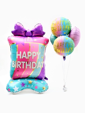 Воздушные шары фольгированны «Happy birthday», набор 5 шт.