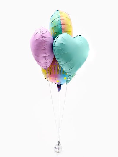Воздушные шары фольгированные «Happy birthday», набор 5 шт.