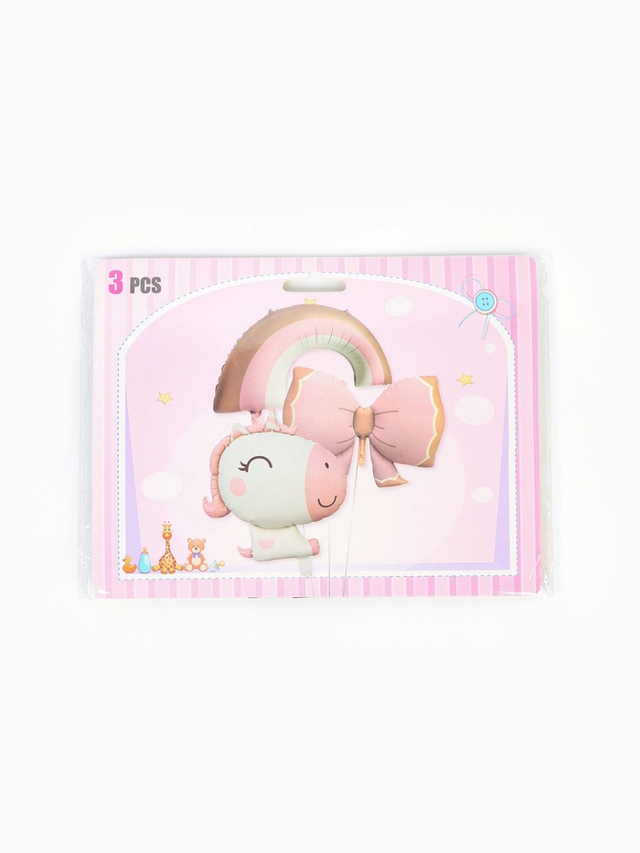 Воздушные шары фольгированные, набор «Милый единорог», 3 шт.